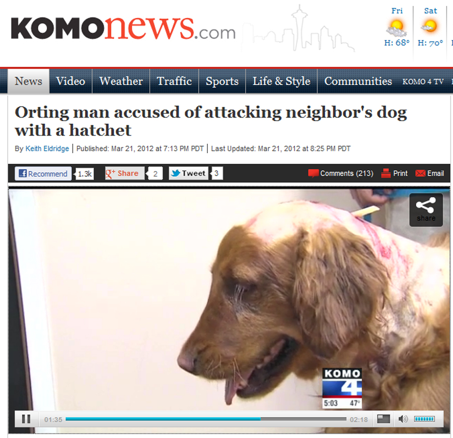 Calling animal control on barking outlet dog